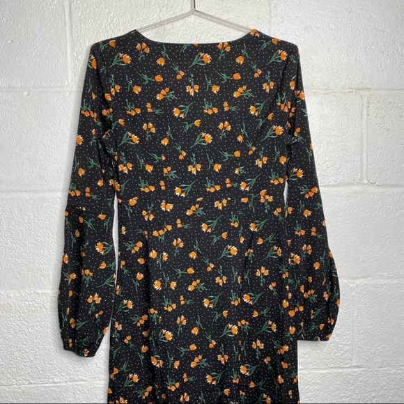 NWT Nasty Gal Midi Dress Orange Floral Sz 4 - Picture 8 of 10